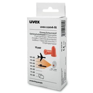 Gehörschutzstöpsel uvex com4-fit 2112131 orange SNR 33 dB Größe S